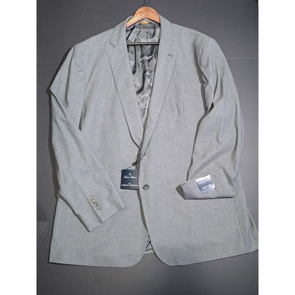 Brooks Brothers Explorer Collection Suit Jacket Gray Wool Blazer Men's 50XL